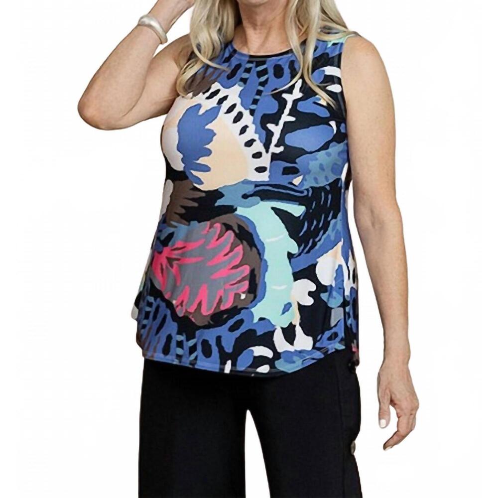 NEW SYMPLI sleeveless go to classic t relax top in palmera